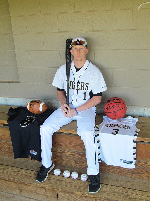 Austin Haggard, Bentonville senior, is not only a three-sport athlete, a rarity when many students in larger school prefer to concentrate on one sport, but he has made significant contributions to football, basketball and baseball teams this season. 
