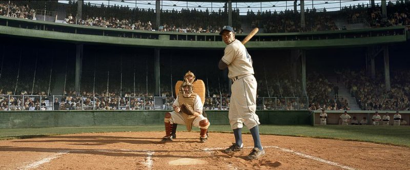 Chadwick Boseman stars as Jackie Robinson in 42. The film came in first at last weekend’s box office and made more than $27 million. 