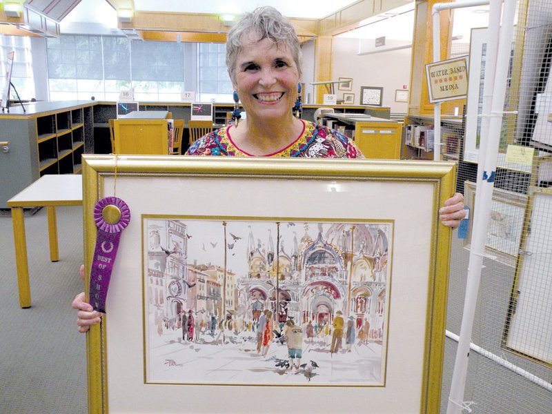 Conway artist Sheila Parsons received the Best in Show award in the Conway League of Artists 2013 Spring Show and Competition at the Faulkner County Library. She won the honor with her watercolor St. Mark’s Square, painted on location in Venice, Italy. The show will remain on display through Friday. 