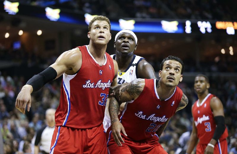 Los Angeles Clippers forward Blake Griffin (32) is expecting a physical battle against Memphis forward Zach Randolph (center) in the first-round series between the two teams. 