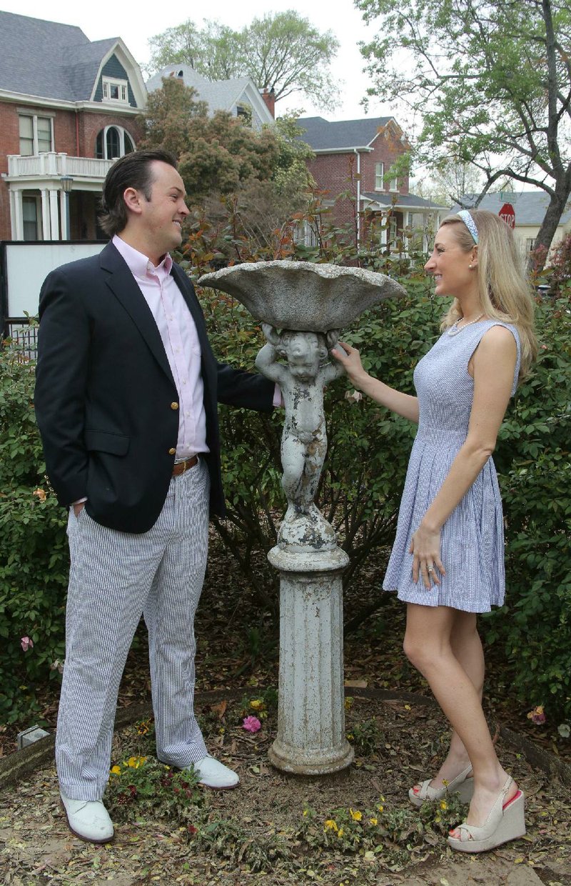 Andrew and Meghan Collins visit the Terry House Butterfly Garden. On Friday, the grounds will be packed with Our House supporters for the annual Dinner on the Grounds. 