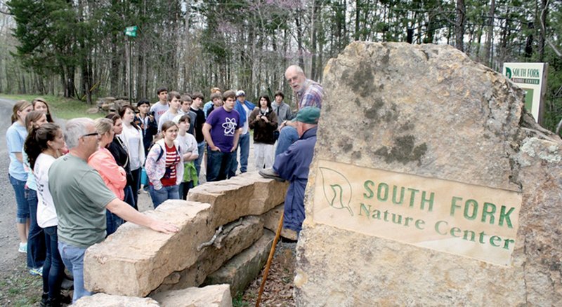 Don Culwell, program director at the South Fork Nature Center in Clinton, leads a guided tour for students from St. Joseph School in Conway. The South Fork Nature Center offers guided tours every third Saturday of the month.