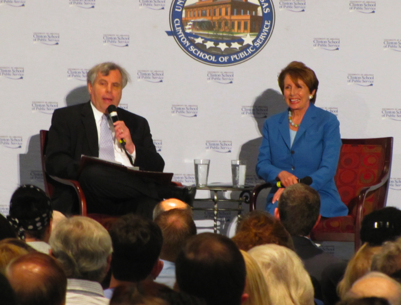 House Democratic leader Nancy Pelosi, D-Calif speaks during a Clinton School lecture Thursday in Little Rock.