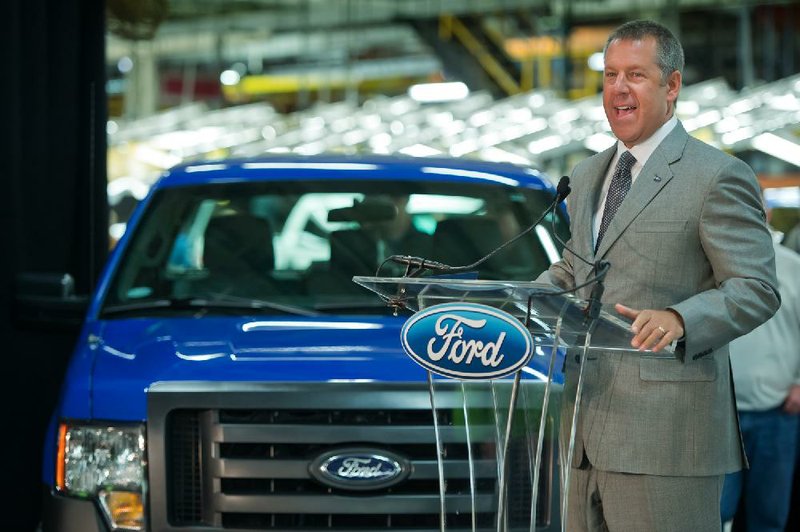 Joe Hinrichs, Ford Motor Co.’s president of the Americas, on Thursday announces Ford’s plan to add 2,000 workers to the Claycomo, Mo., plant where the F-150 pickup is assembled. A stronger economy helped truck sales rise 18 percent in the first quarter. 