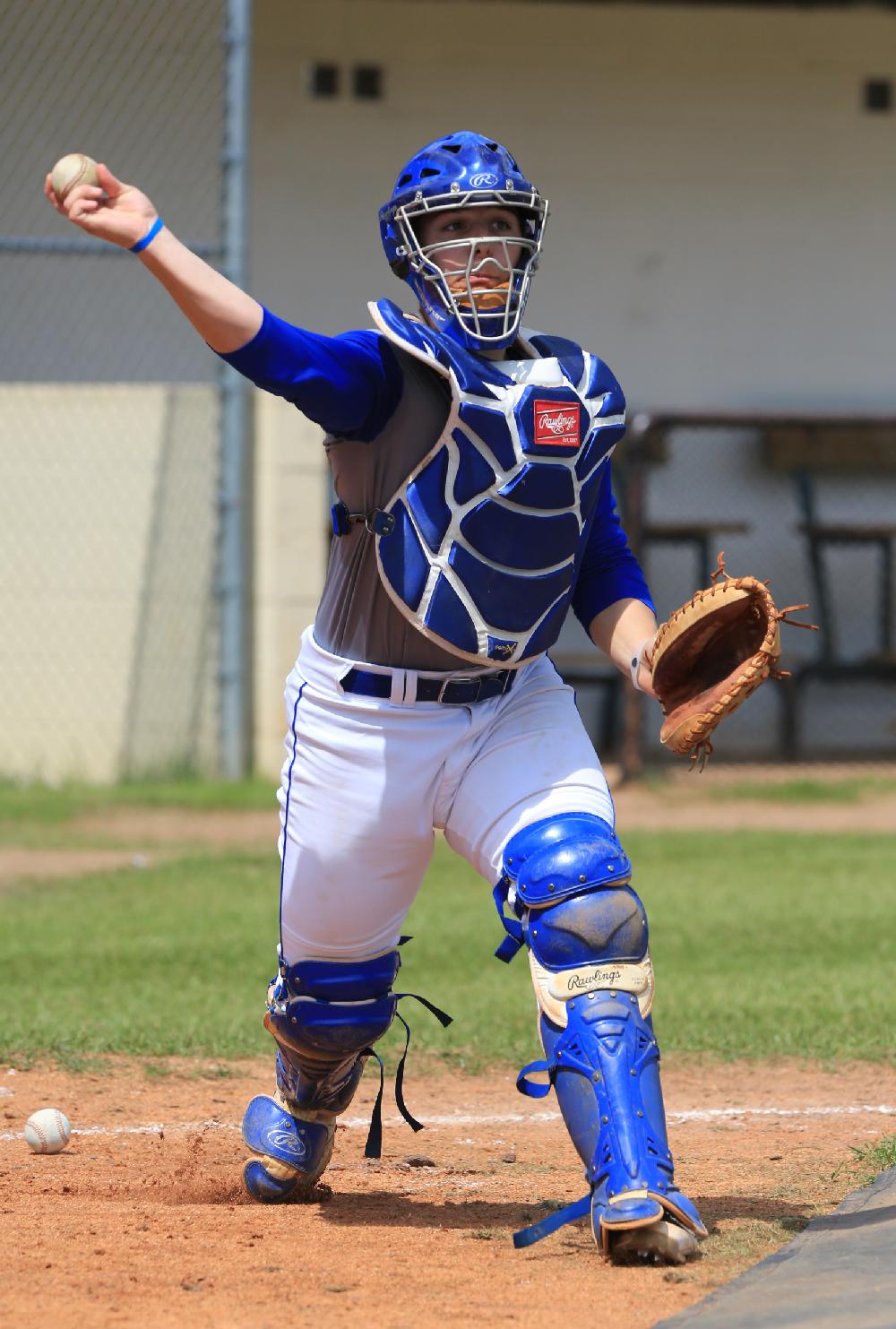 Arkansas Democrat-Gazette/RICK MCFARLAND --05/08/13--  North Little Rock catcher Alex Gosser during practice Wednesday at their field in Burns Park.