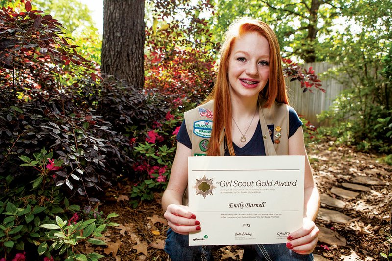 Emily Darnell, 15, of Maumelle received the highest honor awarded in Girl Scouting, the Girl Scout Gold Award, on April 20.  Only approximately 5 percent of eligible Scouts earn the award, and Emily achieved it by establishing a permanent therapy room at the England Elementary School so the therapists now have a place to work with children every day, instead of only once or twice per week.