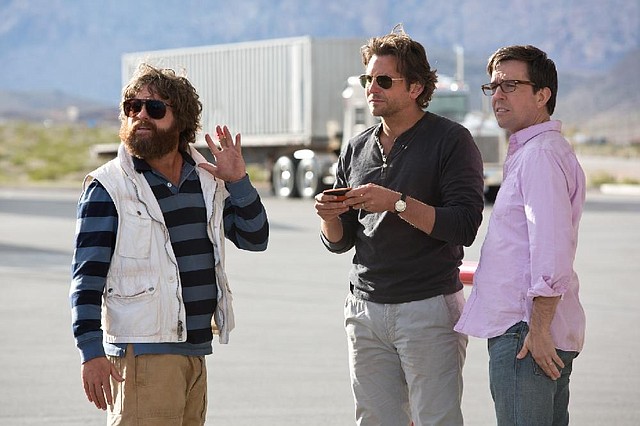 The pack is back: Alan (Zach Galifianakis), Phil (Bradley Cooper) and Stu (Ed Helms) return to Vegas in The Hangover Part III. 