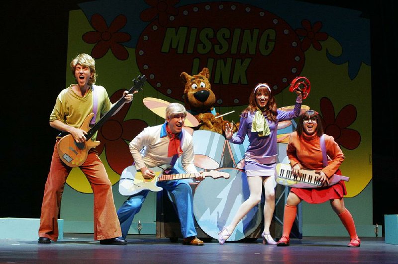 Scooby Doo and the Mystery Inc. Gang solve a ghostly mystery in Scooby-Doo Live! Musical Mysteries, onstage Tuesday and Wednesday at Fayetteville’s Walton Arts Center. 