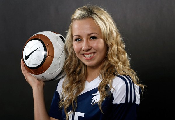 Adeline Williams of Springdale Har-Ber is the Girls Soccer Newcomer of the Year after scoring eight goals this season while playing midfield for the Lady Wildcats. 