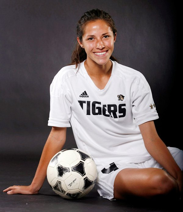 Tayler Estrada of Bentonville is the Girls Soccer Player of the Year after scoring 20 goals this season to lead the Lady Tigers to a second straight Class 7A state title. 