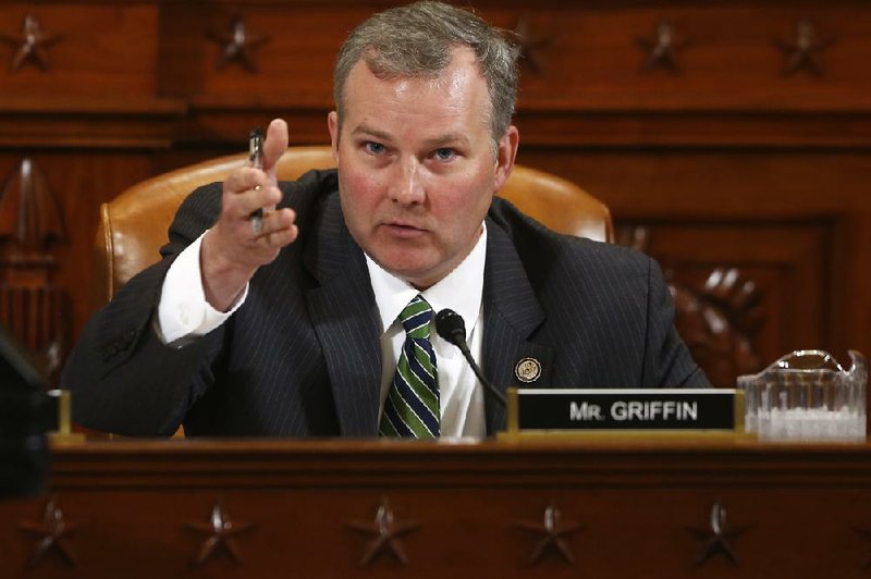 Rep. Tim Griffin, R-Ark., questions organizations that say they were unfairly targeted by the Internal Revenue Service while seeking tax-exempt status testify at the House Ways and Means Committee hearing on Capitol Hill in Washington, Tuesday, June 4, 2013. (AP Photo/Charles Dharapak)