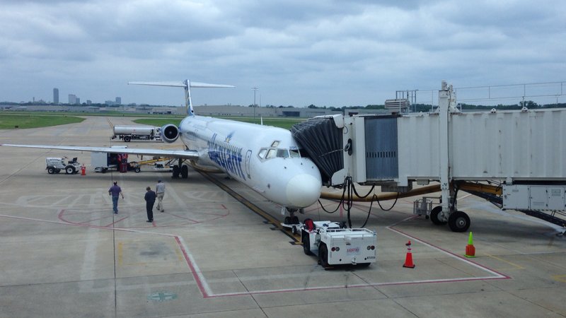 FILE — Allegiant Air Flight 729 awaits passengers for its first non-stop, round-trip flight between Little Rock and Orlando in this 2013 file photo.