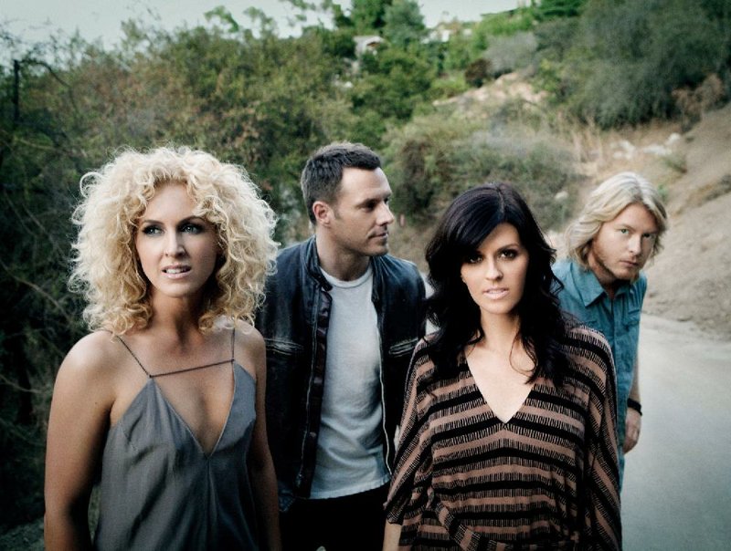 Little Big Town — (from left) Kimberly Schlapman, Jimi Westbrook, Karen Fairchild and Arkansas native Phillip Sweet — will perform at Magic Springs this weekend. 