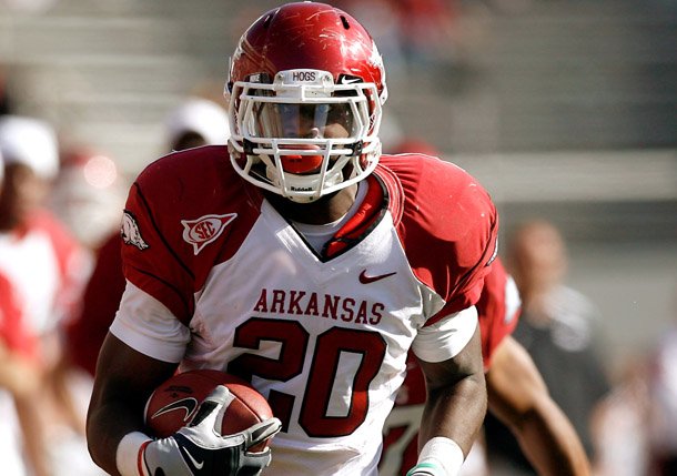 Former Arkansas running back Ronnie Wingo, pictured, is scheduled to visit with his brother Raymond Wingo. Raymond Wingo is a cornerback and one of the Razorbacks' top targets.