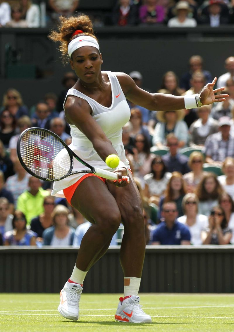 Serena Williams extended her Wimbledon winning streak to 32 matches Tuesday with a 6-1, 6-3 victory over Mandy Minella of Luxembourg. 