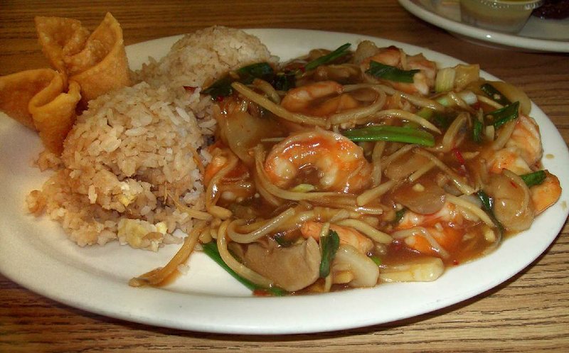 An order of Hong Siu Shrimp from Hunan Star in Sherwood comes with fried rice and eggroll. The crispy fried shrimp are served on a bed of stir-fried vegetables in a flavorful sauce. 