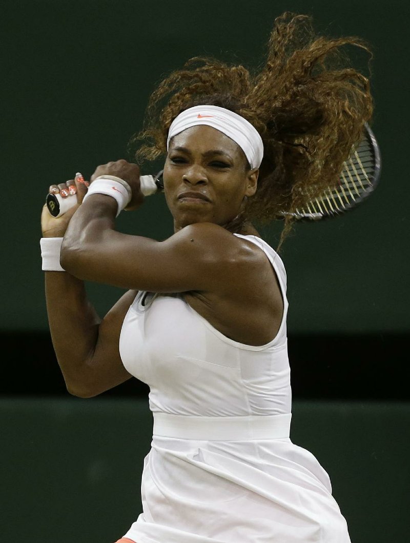 Serena Williams turned in a back-to-back victory on Saturday at Wimbledon in London. Williams defeated Kimiko Date-Krumm of Japan 6-2, 6-0.