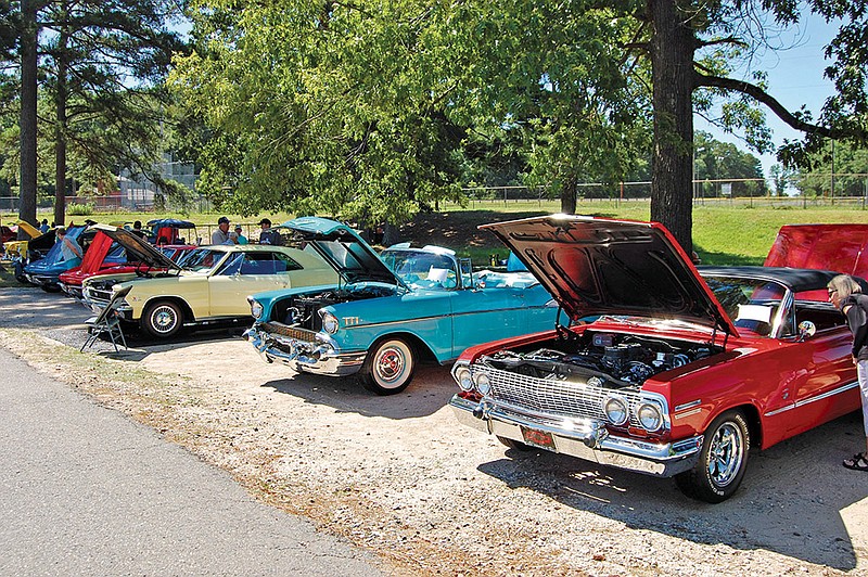 Colorful Chevrolets were presented for inspection by judges and visitors during Brickfest in Malvern. Classic cars, trucks and motorcycles can also be seen at several other festivals in the region this summer.