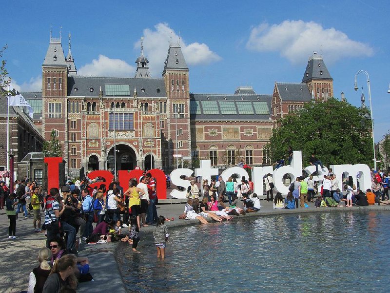 Amsterdam’s Museumplein, the grassy space adjoining the reopened Rijksmuseum, features the oversize “I amsterdam” letters that have become a favorite photo location. 