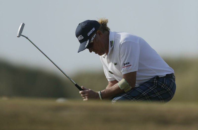 Second-round leader Miguel Angel Jimenez of Spain didn’t have a good day Saturday at Muirfield, finishing the third round with a 6-over-par 77 that dropped him into a tie for 11th. 