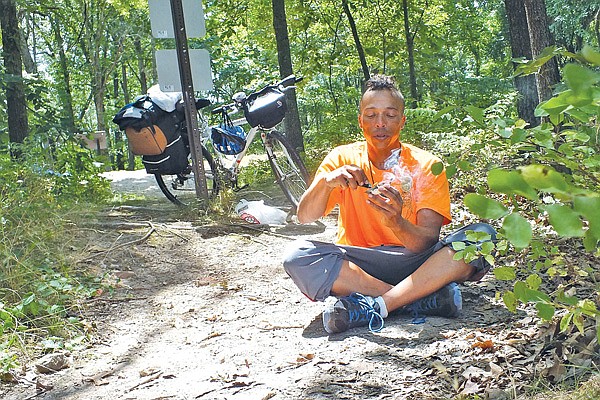 Michael Black bicycled the Trail of Tears across Benton County last week on the final leg of his more than 700-mile trek from Kentucky to Oklahoma. 