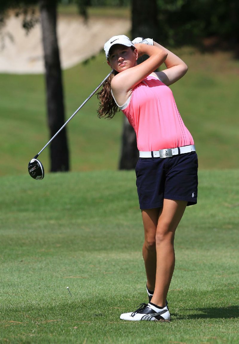 Casey Ott made a par on the fi rst hole of sudden death to defeat Kirsten Garner on Thursday in the ASGA Junior Girls Match Play final at Eagle Hill Golf Course in Little Rock. 