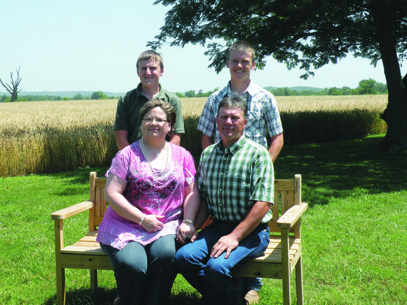 The Bryan Phillips family of Franklin has been named the 2013 Izard County Farm Family of the Year. Family members include, front row, Cindy and Bryan Phillips; and back row, their sons, Ethan Hale Phillips, 14, left, and James Hayden Phillips, 16.