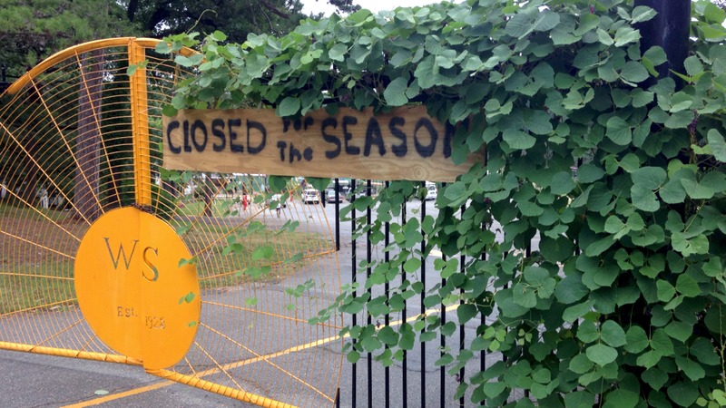 A sign at Willow Springs Water Park on Friday, July 26, 2013, announces its closure for the season.