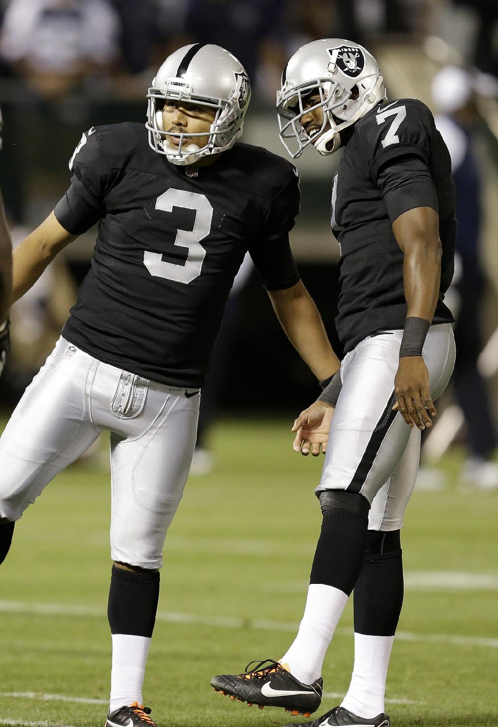 Raiders' Sebastian Janikowski, Marquette King working hard