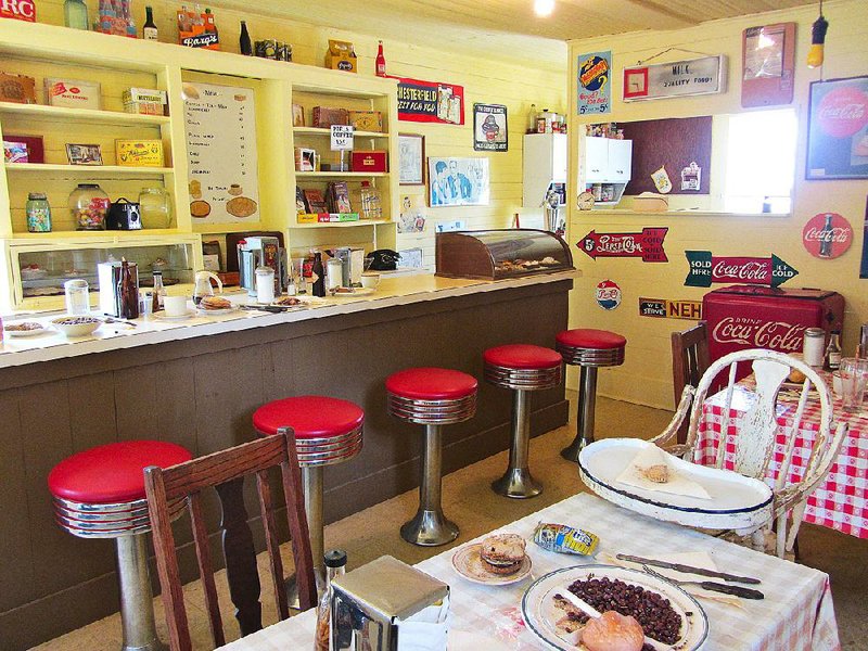 Mill Town Cafe, built in 1927, is filled with period furnishings at Grant County Museum in Sheridan. 
