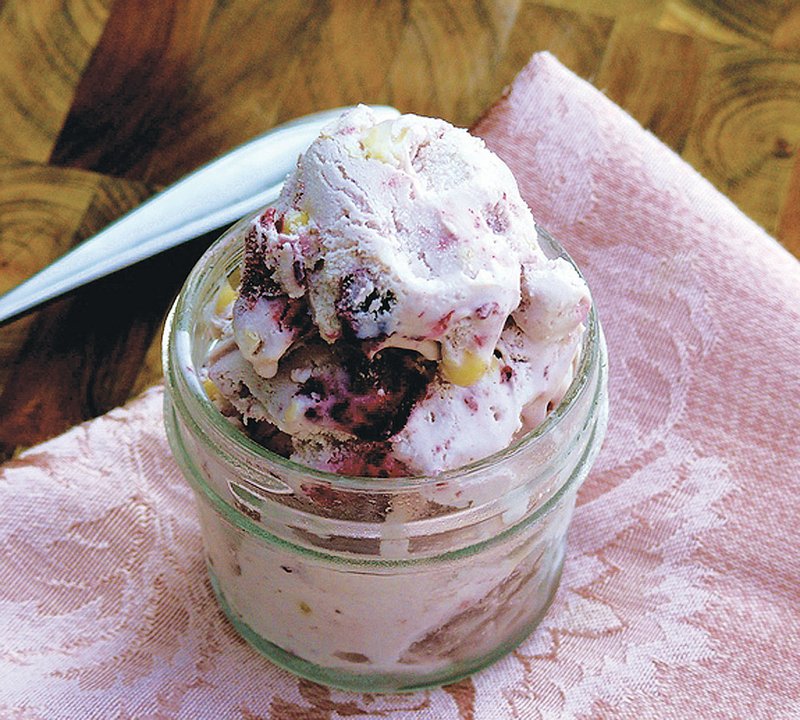 Sweet-Corn-Blueberry Buttermilk Ice Cream