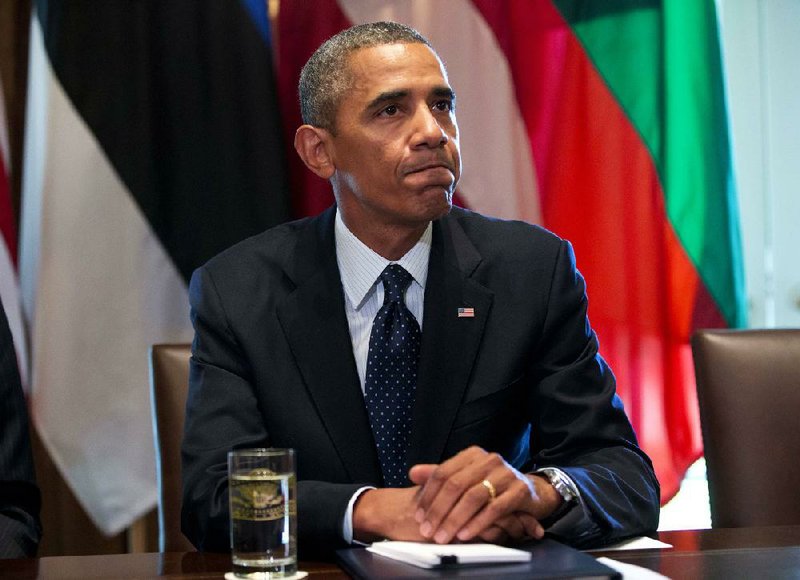 President Barack Obama pauses after answering questions from members of the media during his meeting with Baltic leaders in the Cabinet Room of the White House in Washington, Friday, Aug. 30, 2013. Speaking about Syria, the president said he hasn't made a final decision about a military strike against Syria. But he says he's considering a limited and narrow action in response to a chemical weapons attack that he says Syria's government carried out last week. (AP Photo/Pablo Martinez Monsivais)