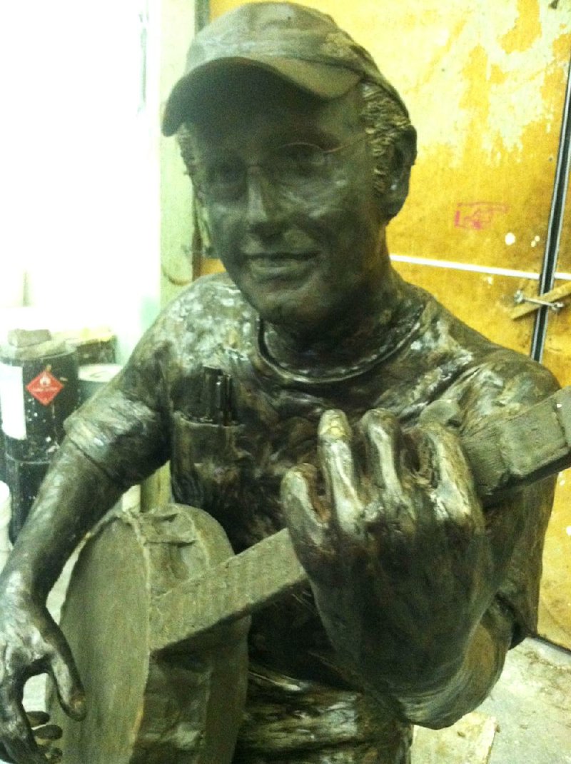 A clay model of the Rick Redden statue.