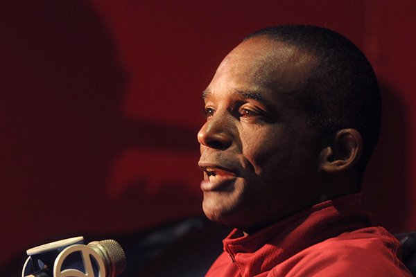 University of Arkansas assistant coach Randy Shannon during media day Sunday, Aug. 11, 2013 at the Fred W. Smith Football Center in Fayetteville.