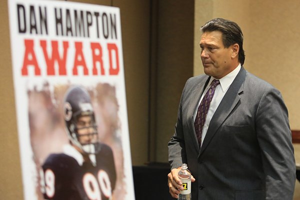  Dan Hampton, former Arkansas Razorback and the NFL's Chicago Bears defensive end at the Little Rock Touchdown Club on Tuesday, Sept. 3, 2013. 