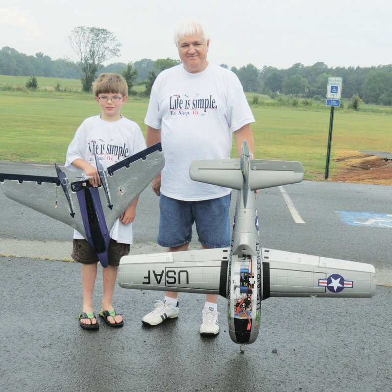 Bill Beavers of Greenbrier and his wing man, grandson Gavin, are making memories flying their remote-controlled airplanes.