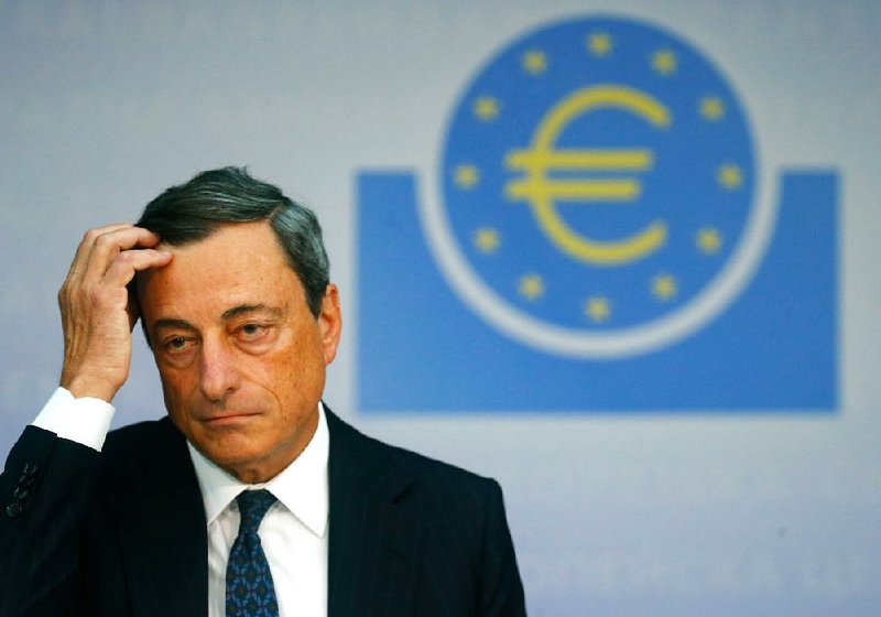 Mario Draghi, president of the European Central Bank, said Thursday in Frankfurt, Germany, that the euro is recovering at “a slow pace.” 
