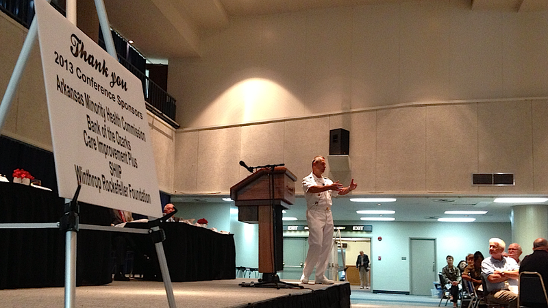 Rear Adm. Boris Lushniak, the U.S.' acting surgeon general, speaks Wednesday, Sept. 11, 2013, to a crowd of about 200 at the Robinson Center in Little Rock as part of the Bridging the Health Divide: Healthy Families, Sustainable Communities conference. 
