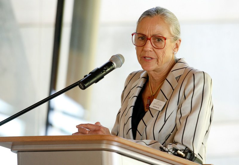 Crystal Bridges Museum of American Art founder Alice Walton speaks during a news conference Wednesday, Sept. 19, 2012, inside the Bentonville museum. 