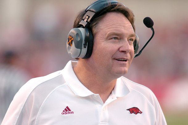 Houston Nutt coached Arkansas from 1998 to 2007.