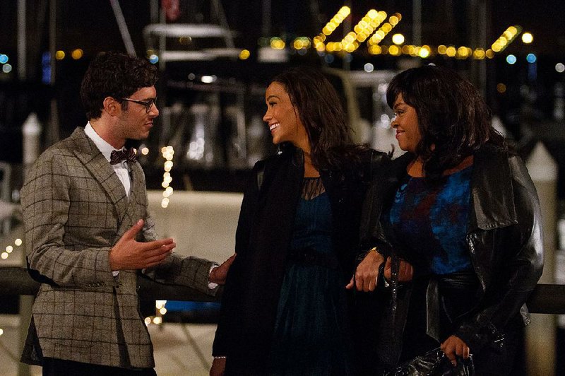 Adam Brody as ‚ÄúSam,‚Äù Paula Patton as ‚ÄúMontana Moore‚Äù and Jill Scott as Gail‚Äù in BAGGAGE CLAIM.