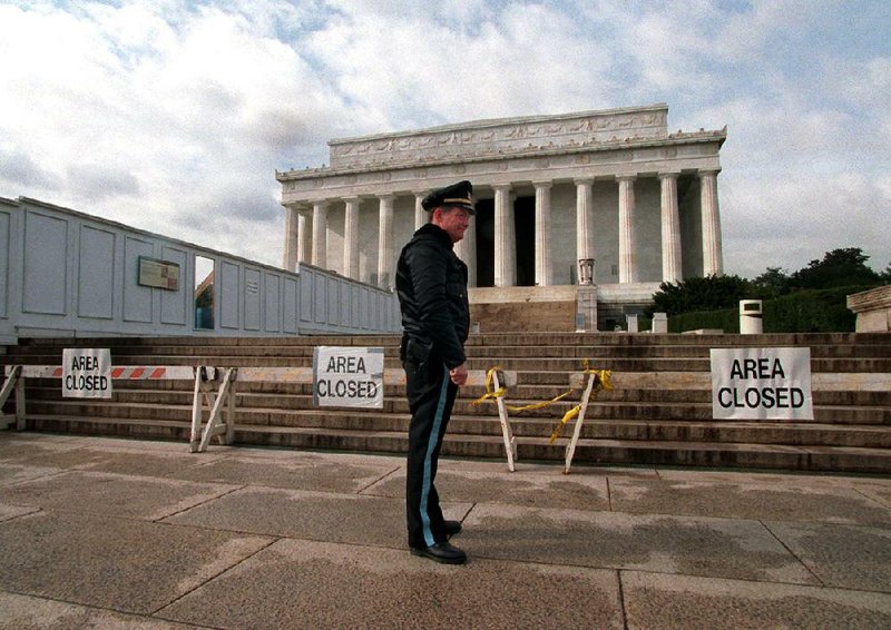 The Lincoln Memorial was closed during a partial government shutdown in November 1995. There have been 17 government shutdowns since 1976, ranging in length from one to 21 days. 
