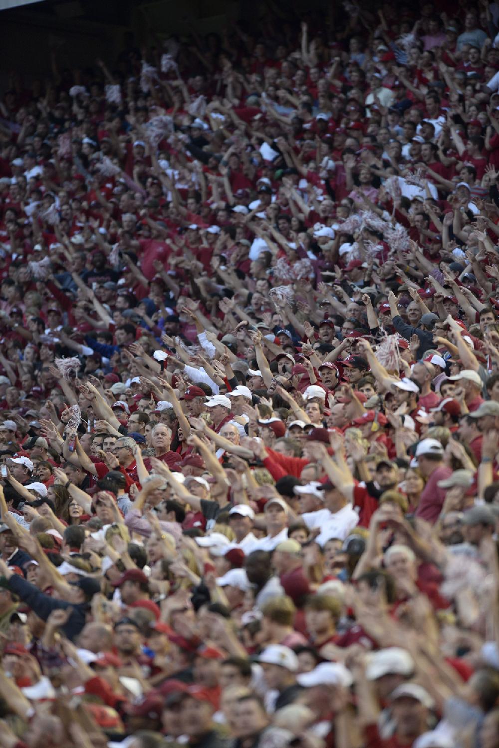 STAFF PHOTO ANTHONY REYES
Arkansas against Texas A&M in the first/second/third/fourth quarter Saturday, Sept. 28, 2013 at Reynolds Razorback Stadium in Fayetteville.