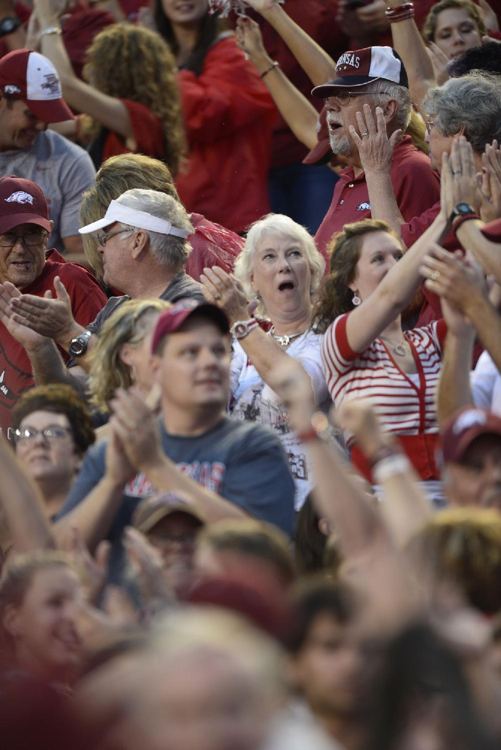 STAFF PHOTO ANTHONY REYES
Arkansas against Texas A&M in the first/second/third/fourth quarter Saturday, Sept. 28, 2013 at Reynolds Razorback Stadium in Fayetteville.