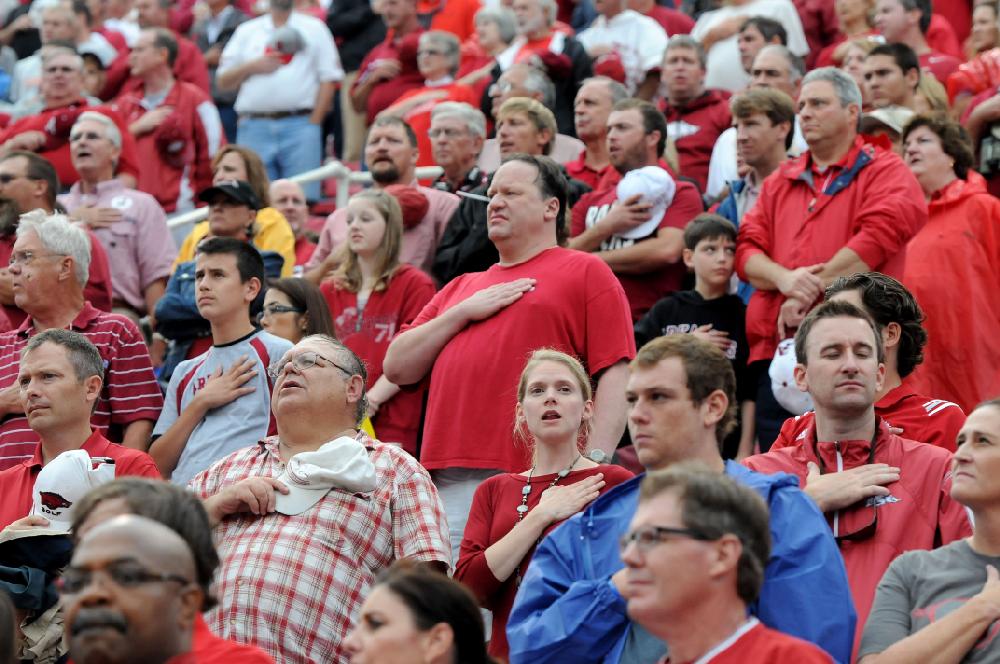 STAFF PHOTO ANTHONY REYES
Arkansas against Texas A&M in the first/second/third/fourth quarter Saturday, Sept. 28, 2013 at Reynolds Razorback Stadium in Fayetteville.