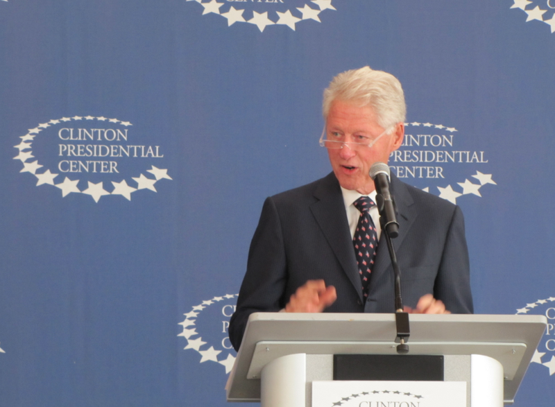 Former President Bill Clinton speaks Tuesday at a symposium on the Bosnian war.