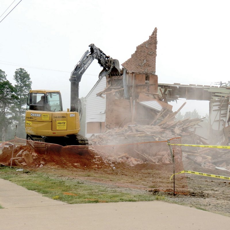 The Vilonia Church of the Nazarene was demolished last week. The 70-year-old church was damaged in a 2011 tornado and had termite damage, making it unusable. The congregation will build another facility on the site, utilizing two crosses and an old bell from the original building.
