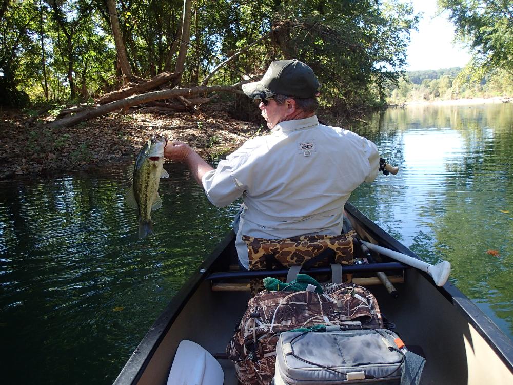Duncan caught this Elk River largemouth bass on a spinner bait.