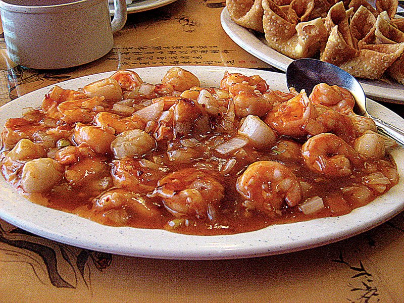Two Kinds of Delight — shrimp and scallops — come with vegetables at AR Hibachi Grill in Cabot. 