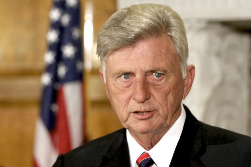 Arkansas Gov. Mike Beebe comments on effects the federal government shutdown is having on some state employees during a news conference in Little Rock on Friday, Oct. 11, 2013. 